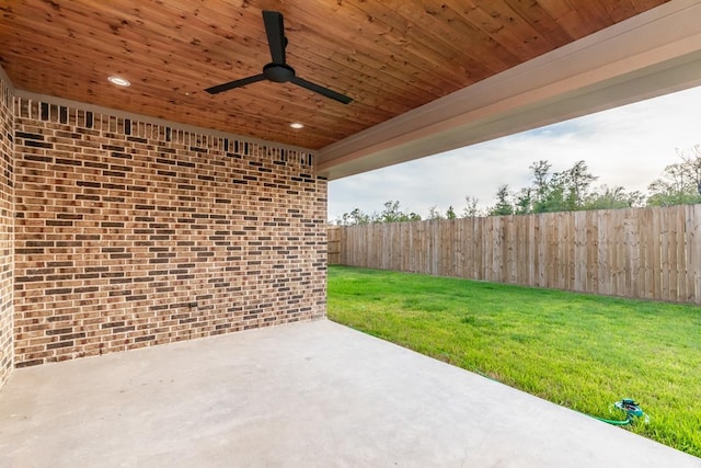 view of patio / terrace with ceiling fan