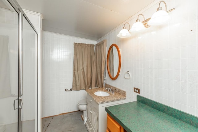 10754 Bonwell Loop, Kountze, TX 77625 - full bath featuring vanity, a stall shower, and concrete flooring