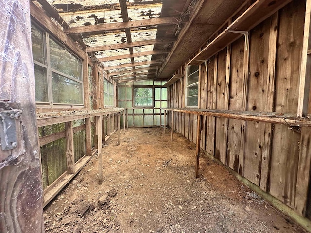 misc room with vaulted ceiling