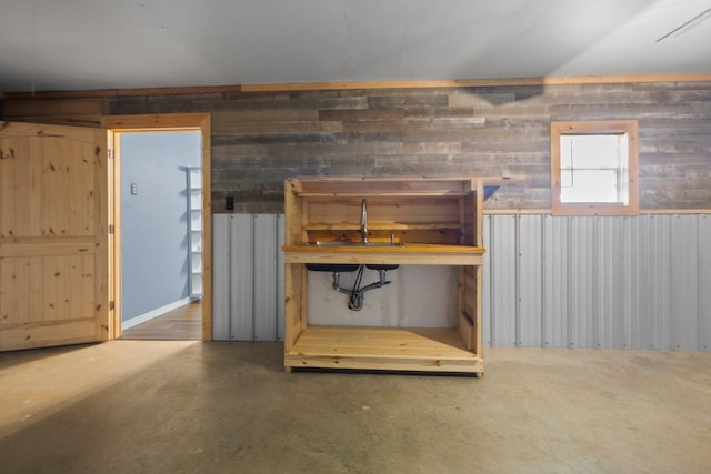 4169 Leatherwood Dr, Kountze, TX 77625 - basement featuring wood walls