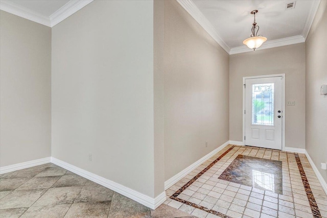 foyer with crown molding