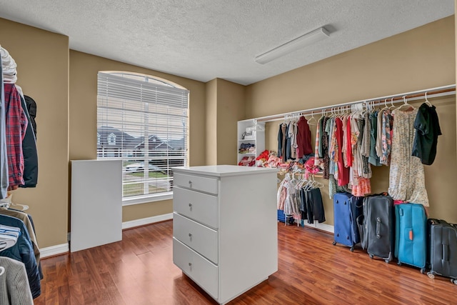 spacious closet featuring hardwood / wood-style flooring