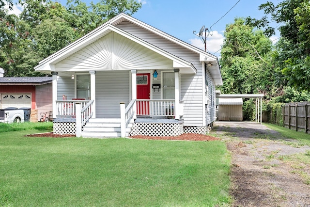 bungalow with a front yard