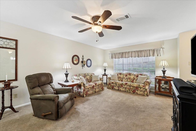 1006 Park Meadow Dr, Beaumont, TX 77706 - carpeted living room with a ceiling fan