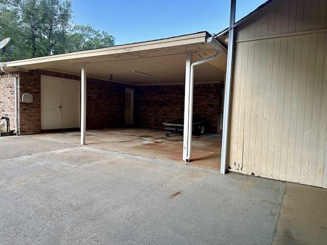 view of car parking featuring a carport