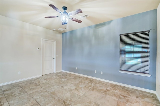 empty room with ceiling fan