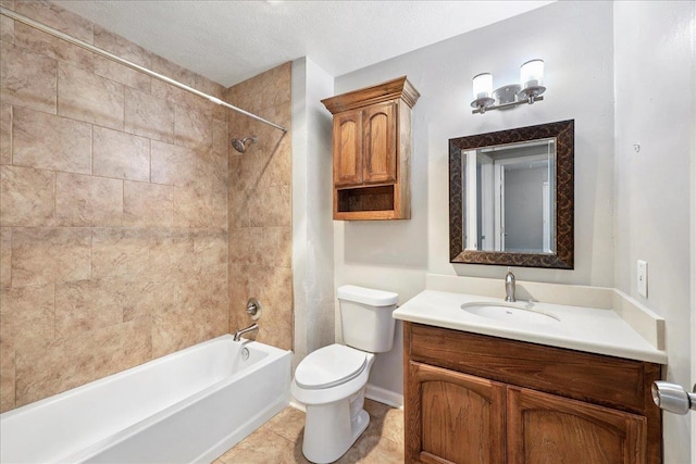 16 Briarcliff Ln, Lumberton, TX 77657 - full bathroom with  shower combination, vanity, a textured ceiling, and tile patterned floors