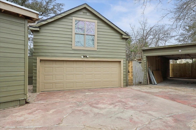 garage with driveway