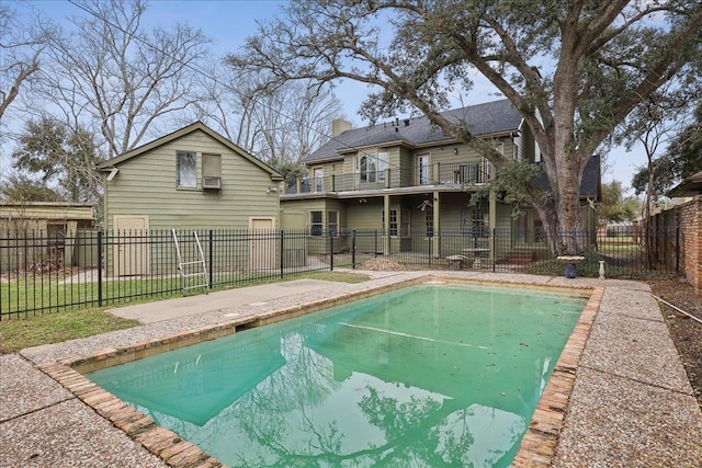 view of swimming pool with a fenced backyard and a fenced in pool