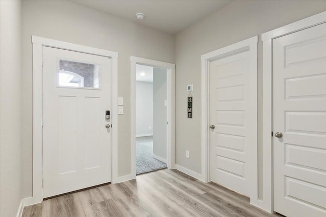 entrance foyer with light hardwood / wood-style flooring