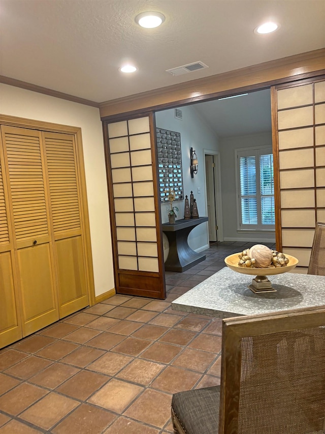 4370 Thomas Ln, Beaumont, TX 77706 - interior space with crown molding and recessed lighting