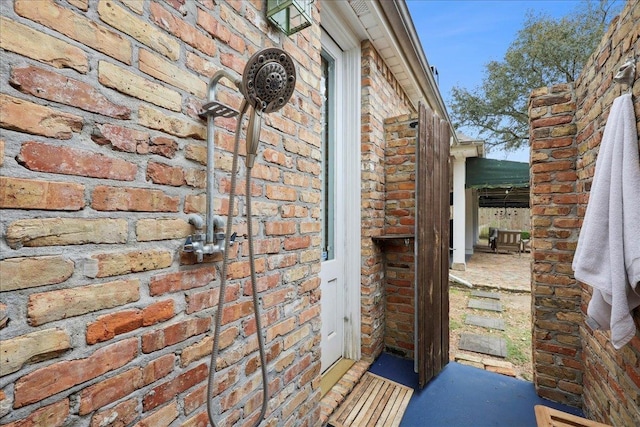 2175 Brewton Cir, Beaumont, TX 77706 - doorway to property with brick siding and stone siding