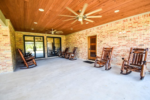 view of patio / terrace with ceiling fan