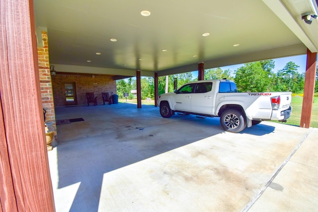 exterior space featuring a carport