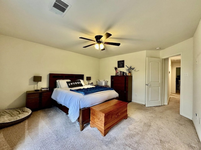 22043 Rocky Reserve Dr, Northwest Harris, TX 77447 - bedroom with baseboards, visible vents, carpet, and a ceiling fan