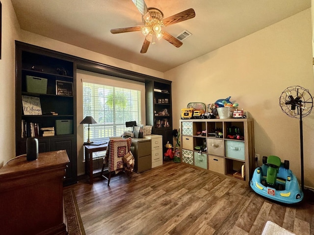 15590 S Fm 92, Spurger, TX 77660 - home office featuring wood finished floors and ceiling fan