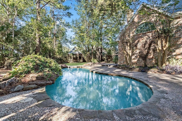 view of pool with a gazebo