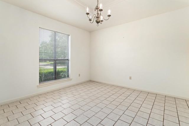 1 Cheska Holw, Beaumont, TX 77706 - empty room featuring a chandelier, baseboards, and crown molding