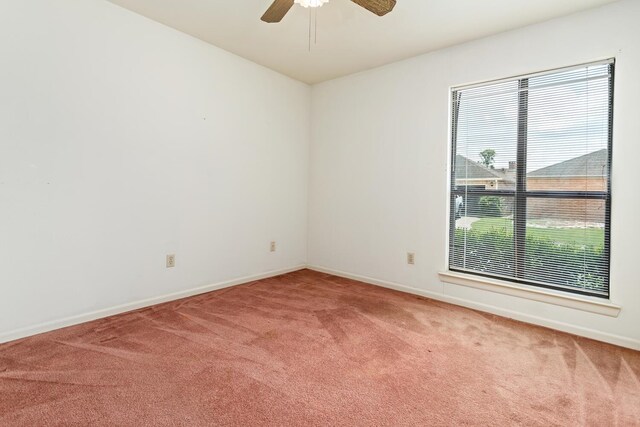 1 Cheska Holw, Beaumont, TX 77706 - empty room with carpet flooring, baseboards, and a ceiling fan