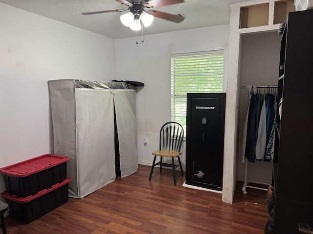 6358 Nick Ave, Port Arthur, TX 77640 - miscellaneous room with ceiling fan and wood finished floors