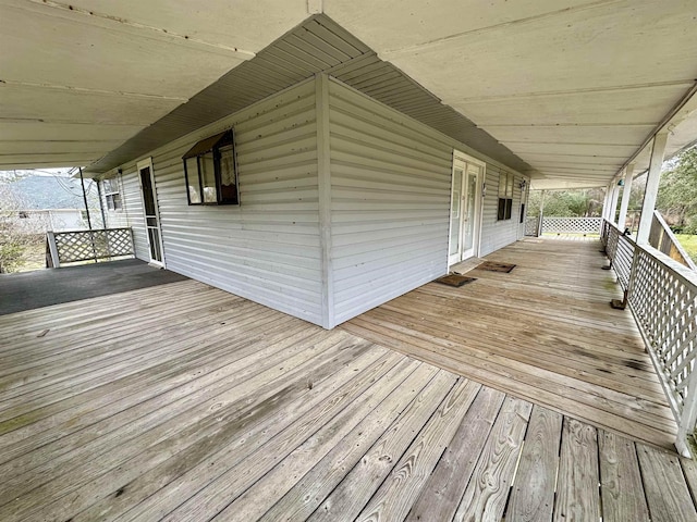 wooden deck with covered porch