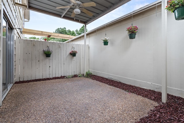 view of patio / terrace with a ceiling fan