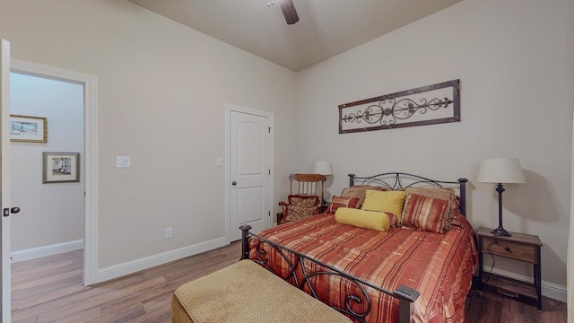15360 Hercules Dr, Beaumont, TX 77713 - bedroom with wood finished floors and a ceiling fan