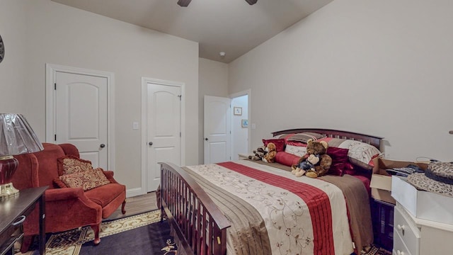 15360 Hercules Dr, Beaumont, TX 77713 - bedroom featuring wood finished floors and a ceiling fan