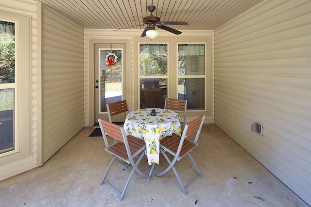 view of patio / terrace with ceiling fan