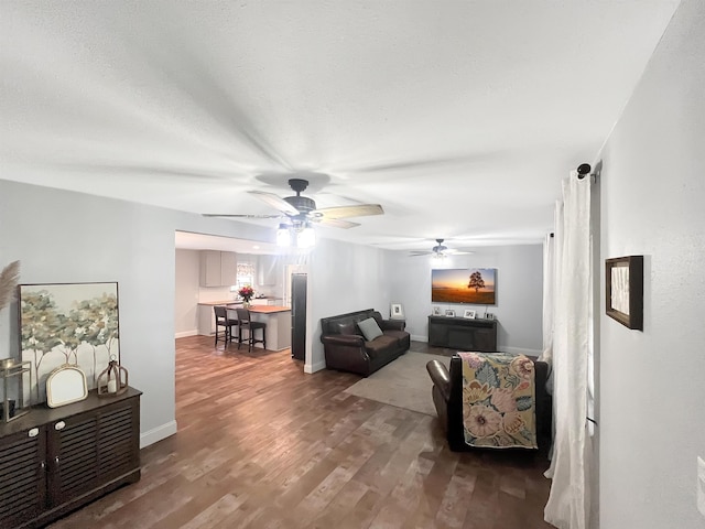 living room featuring hardwood / wood-style flooring