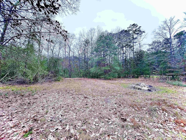 view of landscape featuring a wooded view