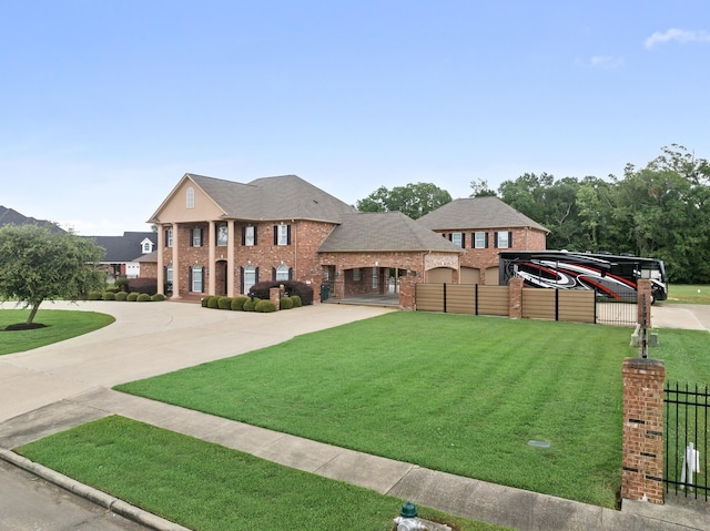 view of front of house with a front lawn