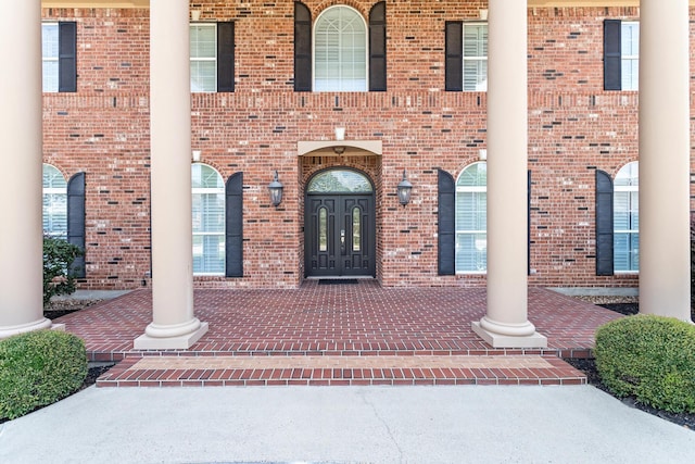 doorway to property featuring french doors