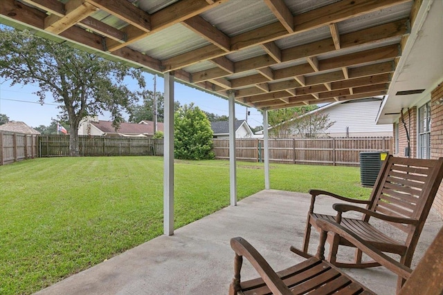 view of patio / terrace with central AC unit