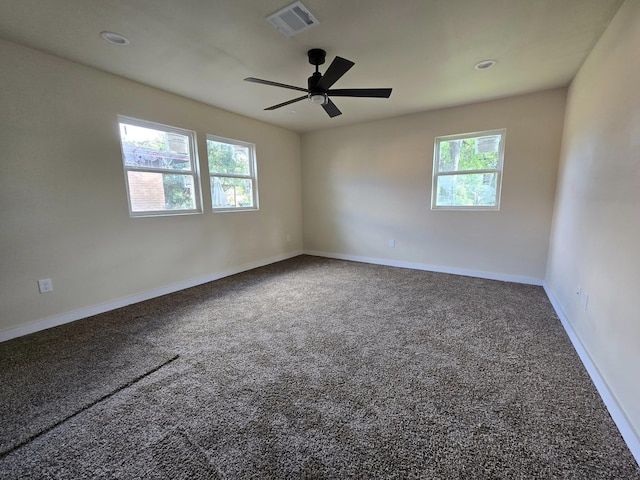 3435 Kenwood Dr, Beaumont, TX 77706 - carpeted empty room with baseboards, ceiling fan, and visible vents