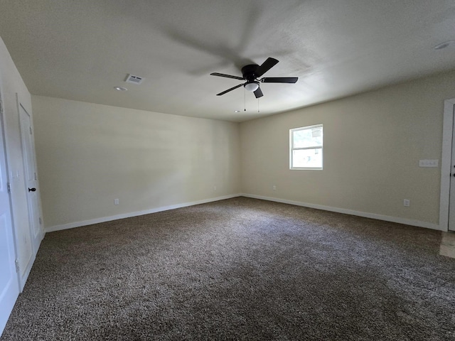 3435 Kenwood Dr, Beaumont, TX 77706 - carpeted empty room featuring baseboards, visible vents, and ceiling fan