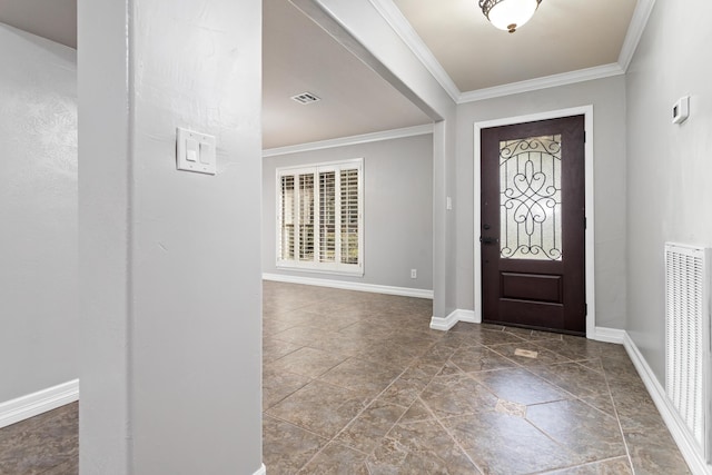 foyer entrance with crown molding