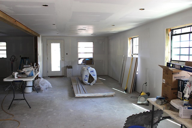 miscellaneous room with concrete flooring