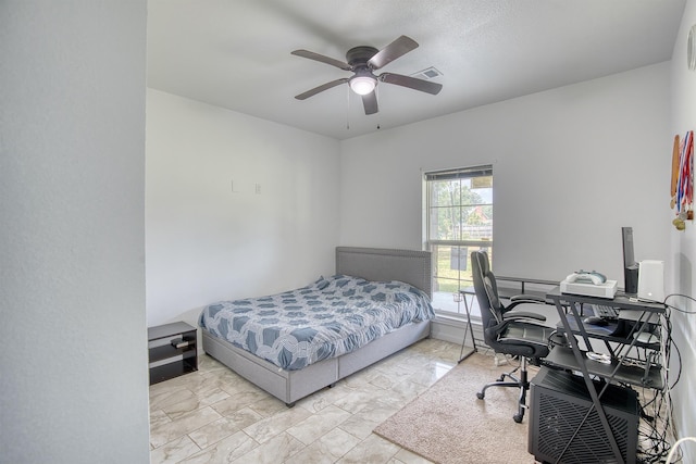 1062 Bassett St, Orange, TX 77632 - bedroom featuring marble finish flooring, a desk, and a ceiling fan