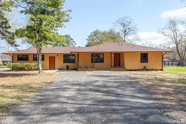 view of single story home