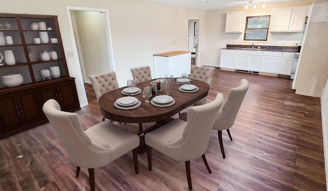 dining room featuring dark wood-style floors