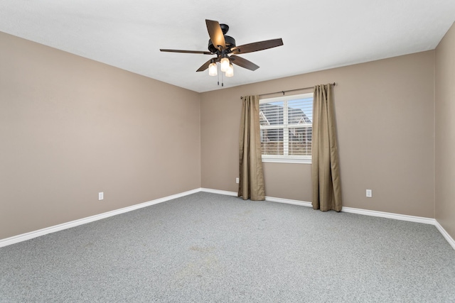 302 Waterwood Dr, Orange, TX 77630 - empty room featuring ceiling fan, light carpet, and baseboards