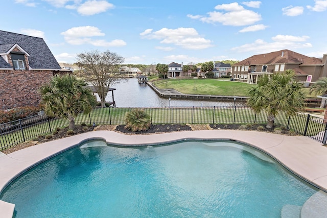 302 Waterwood Dr, Orange, TX 77630 - view of swimming pool with a residential view and a water view