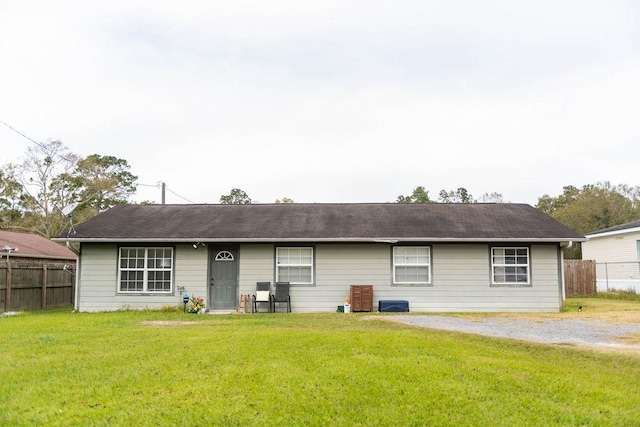 view of front of house with a front yard