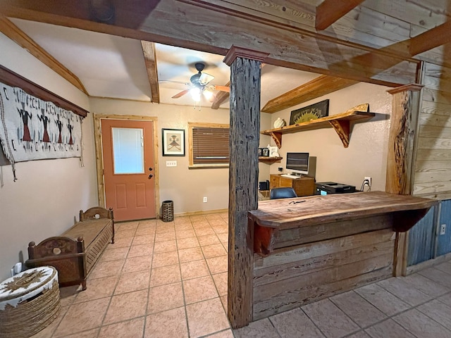 330 Hillcrest Dr, Lumberton, TX 77659 - foyer entrance with a ceiling fan and tile patterned floors