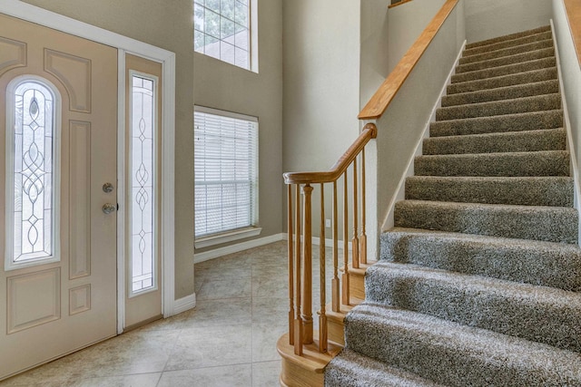 foyer entrance featuring tile patterned floors