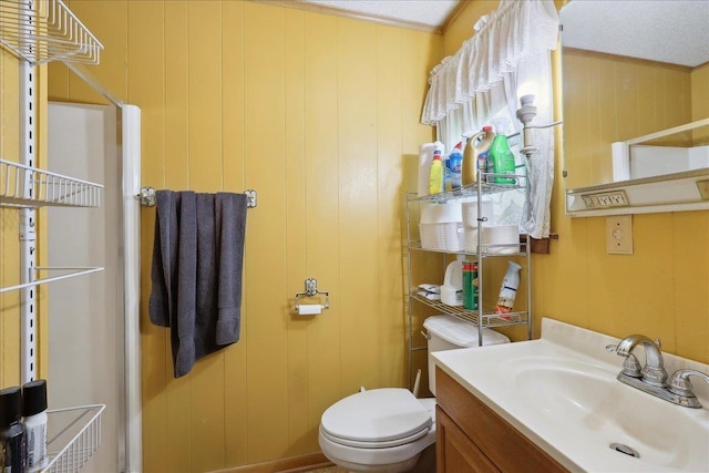 bathroom with toilet and vanity