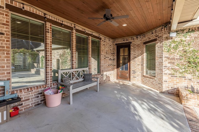 view of patio / terrace featuring ceiling fan