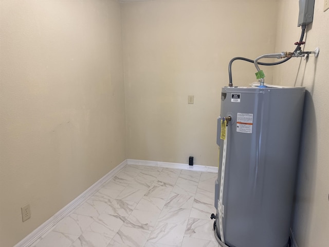 utility room featuring gas water heater