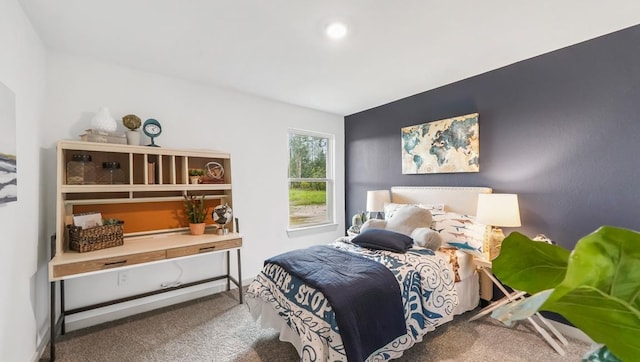 bedroom with carpet floors